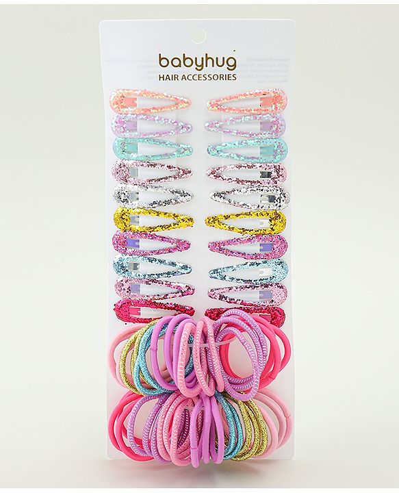 Babyhug Combo set Hair Clips & Rubber Bands - Multicolor