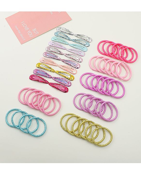 Babyhug Combo set Hair Clips & Rubber Bands - Multicolor