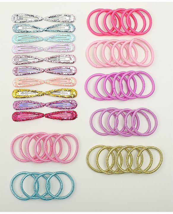 Babyhug Combo set Hair Clips & Rubber Bands - Multicolor