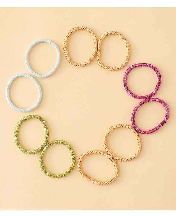 Babyhug Hair Accessories Combo Sets  Rubber Bands & Snap Clips Pair of  9 -  Multicolor