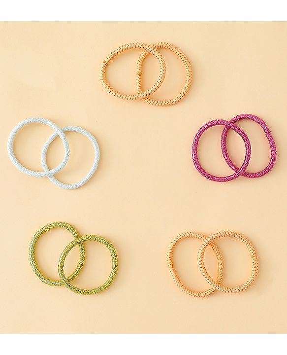 Babyhug Hair Accessories Combo Sets  Rubber Bands & Snap Clips Pair of  9 -  Multicolor