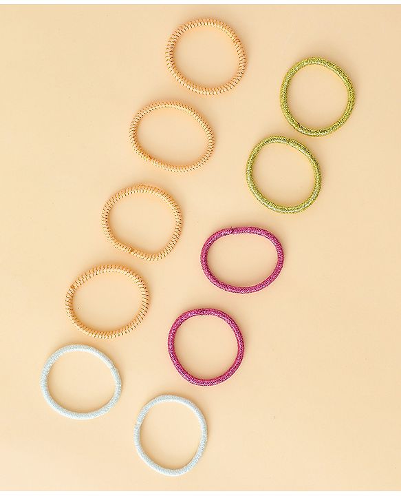 Babyhug Hair Accessories Combo Sets  Rubber Bands & Snap Clips Pair of  9 -  Multicolor