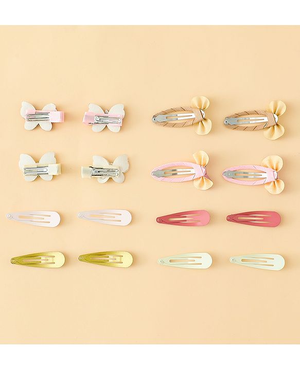 Babyhug Hair Accessories Combo Sets  Rubber Bands & Snap Clips Pair of  9 -  Multicolor