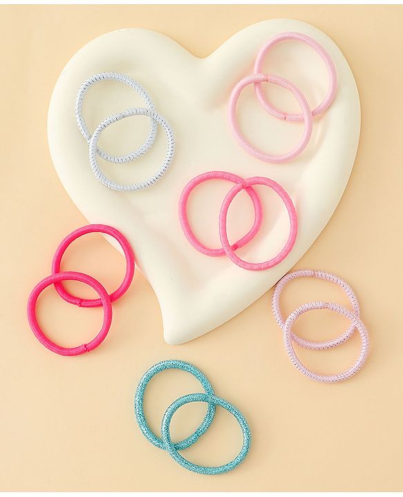 Babyhug Combo set Hair Clips & Rubber Bands with Applique  - Multicolor