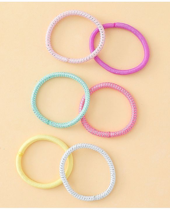 Babyhug Hair Accessories Combo Sets  Rubber Bands & Snap Clips Pair of  3 -  Multicolor
