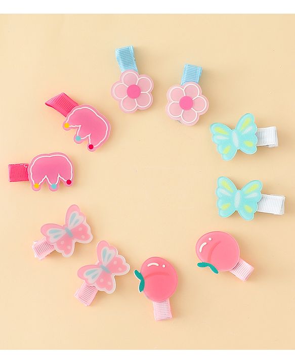 Pine Kids Hair Pins & Clips Pack of 5 Free Size - Multicolor