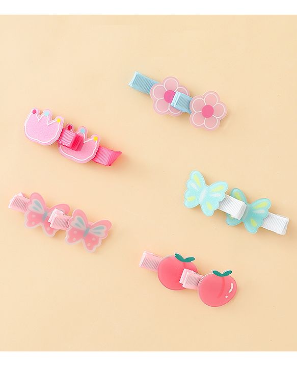 Pine Kids Hair Pins & Clips Pack of 5 Free Size - Multicolor