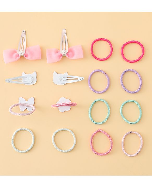 Babyhug Hair Accessories Combo Sets Pack of 14 Free Size - Multicolor