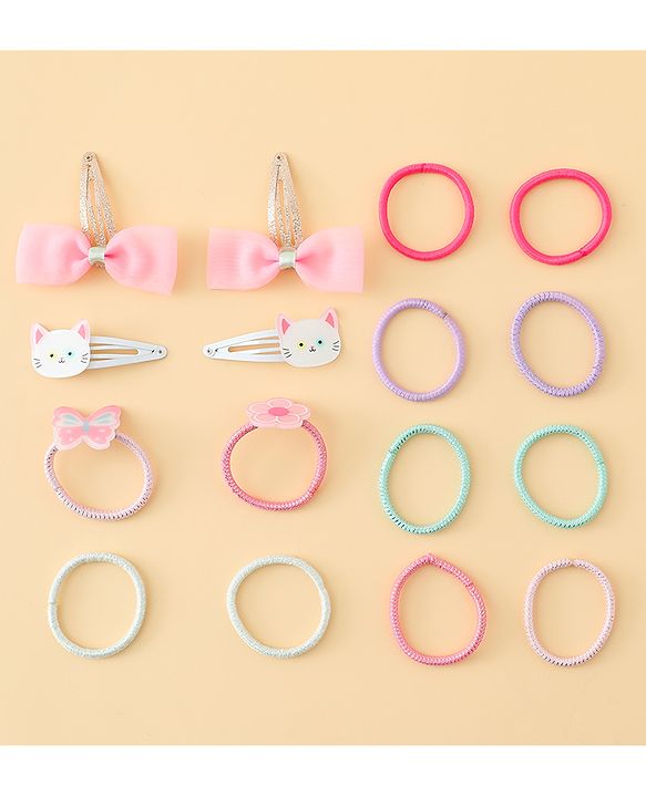 Babyhug Hair Accessories Combo Sets Pack of 14 Free Size - Multicolor