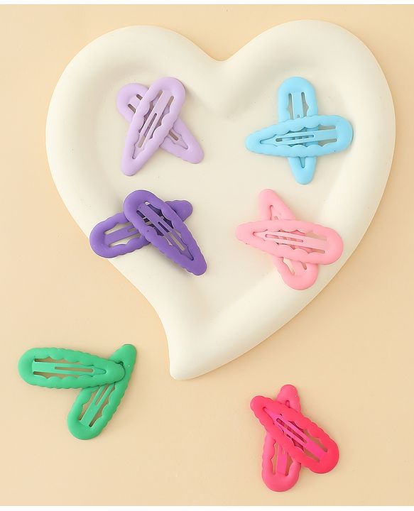 Pine Kids Snap Clips Pack of 12 -  Sea Green Red & Purple