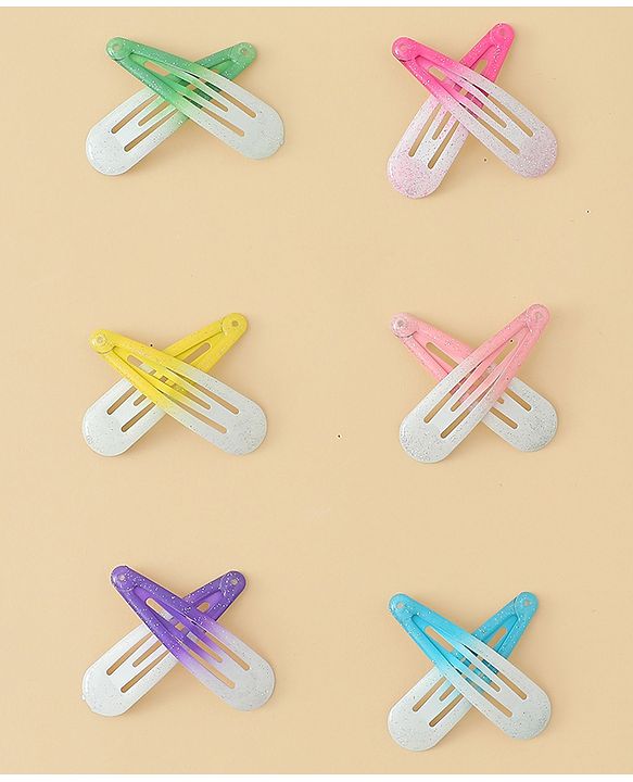 Babyhug Hair Clips with Unicorn Print Pack of  12 - Multicolor