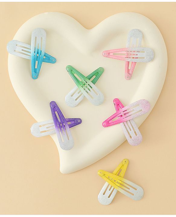Babyhug Hair Clips with Unicorn Print Pack of  12 - Multicolor
