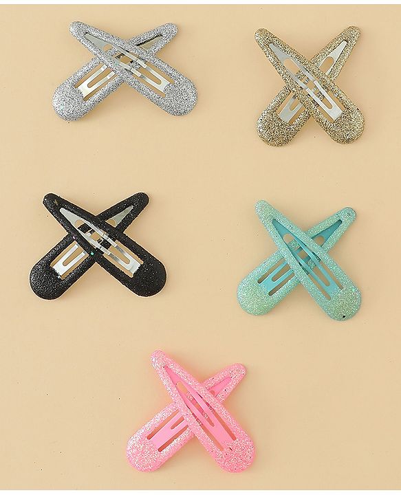 Babyhug Snap Clips with Floral & Butterfly Applique Pack of 10 - Multicolor