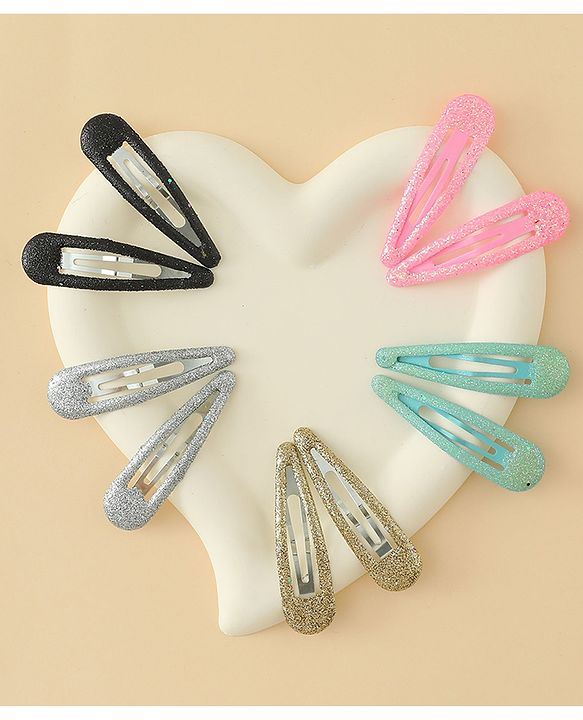 Babyhug Snap Clips with Floral & Butterfly Applique Pack of 10 - Multicolor