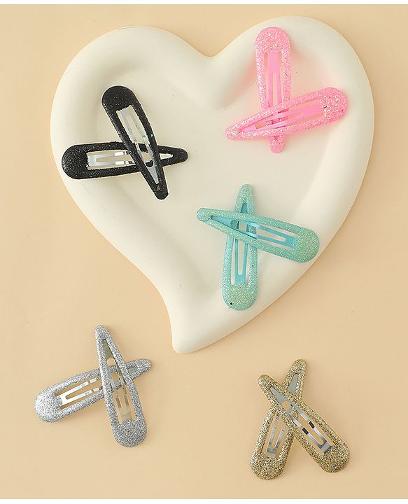 Babyhug Snap Clips with Floral & Butterfly Applique Pack of 10 - Multicolor