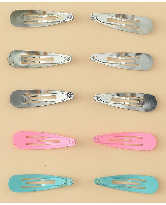 Babyhug Snap Clips with Floral & Butterfly Applique Pack of 10 - Multicolor