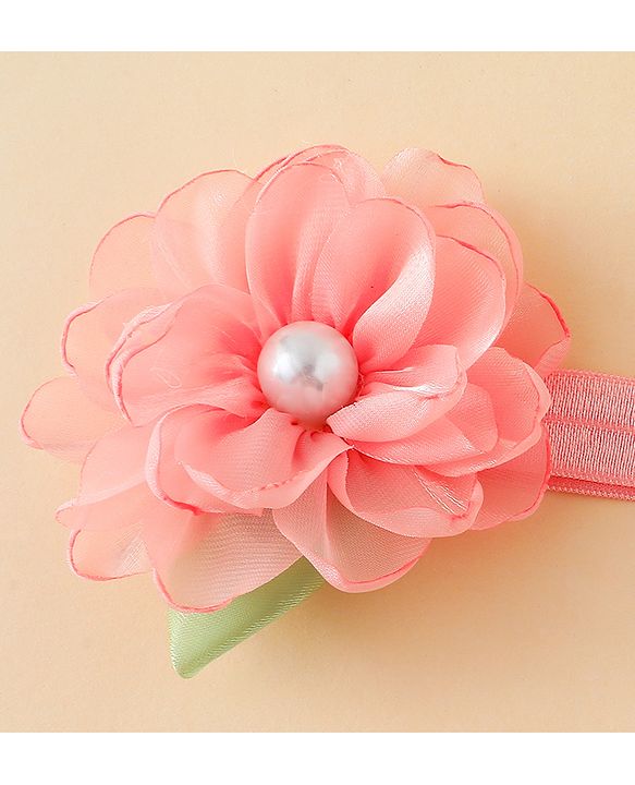 Babyhug Headbands With Floral & Bow Applique Pack of 2 - Purple & Peach