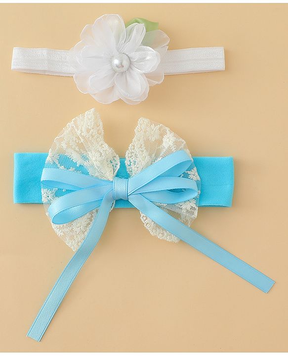 Babyhug Headbands With Floral & Bow Applique Pack of 2 - Purple & Peach