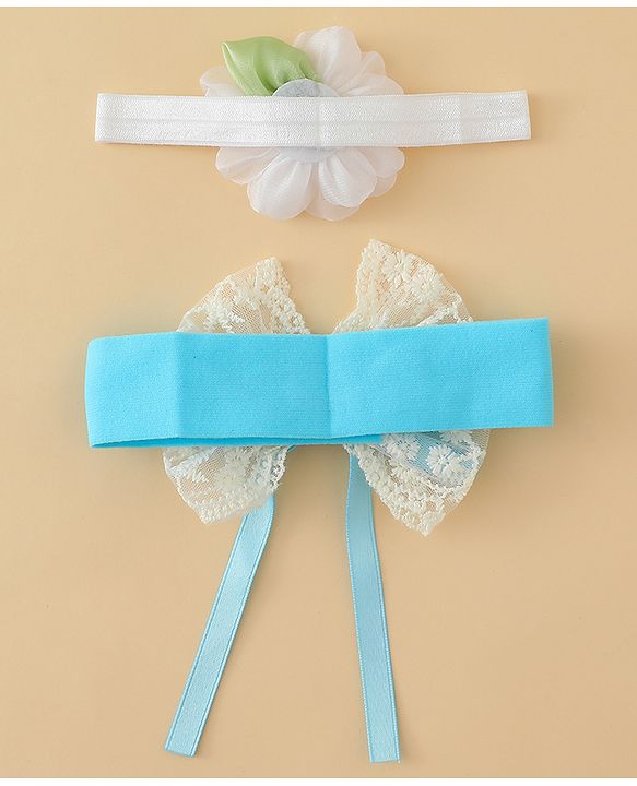 Babyhug Headbands With Floral & Bow Applique Pack of 2 - Purple & Peach