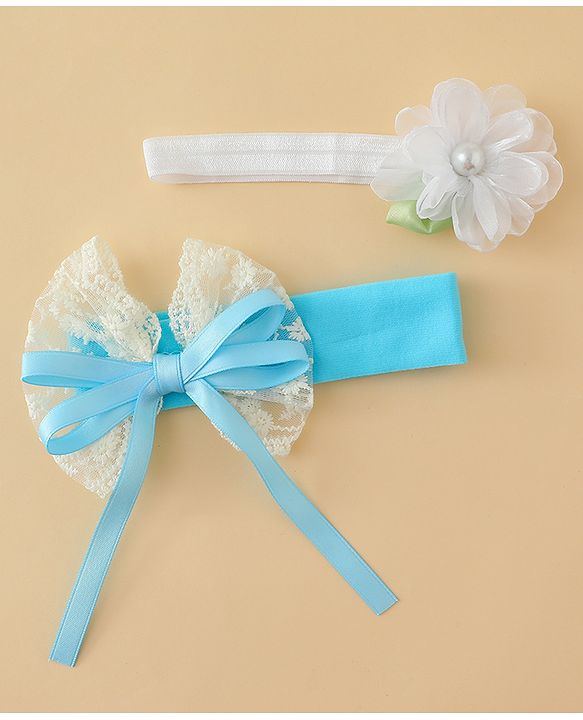 Babyhug Headbands With Floral & Bow Applique Pack of 2 - Purple & Peach