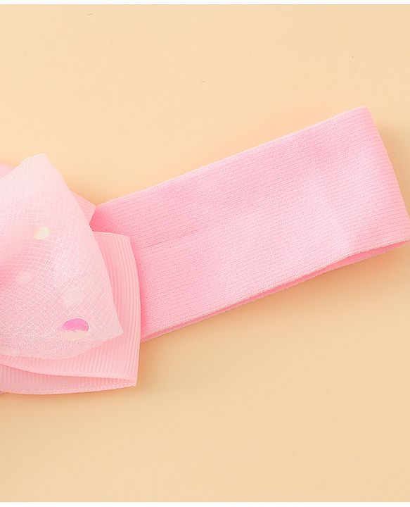 Babyhug Headbands With Floral & Bow Applique Pack of 2 - Pink & Yellow