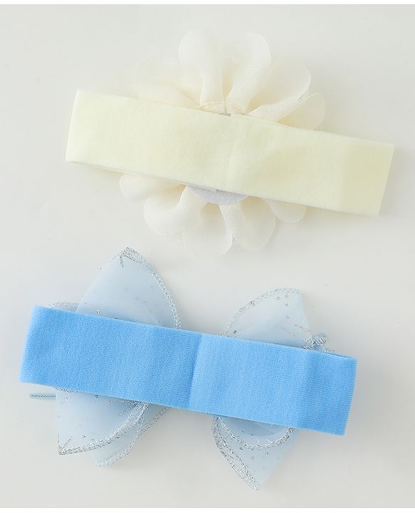 Babyhug Headbands With Floral & Bow Applique Pack of 2 - Cream & Pink