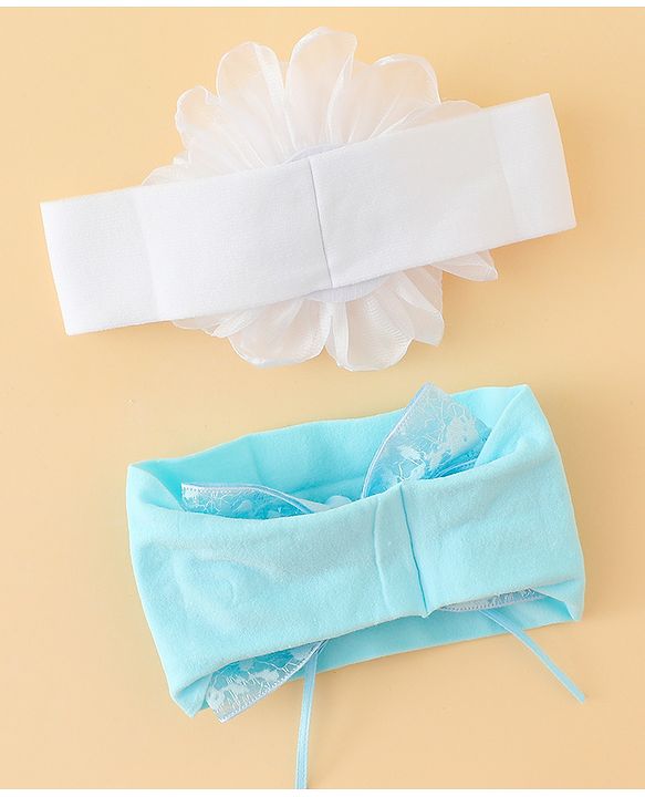 Babyhug Bow Applique Headbands Pack of 2 - Cream & Pink