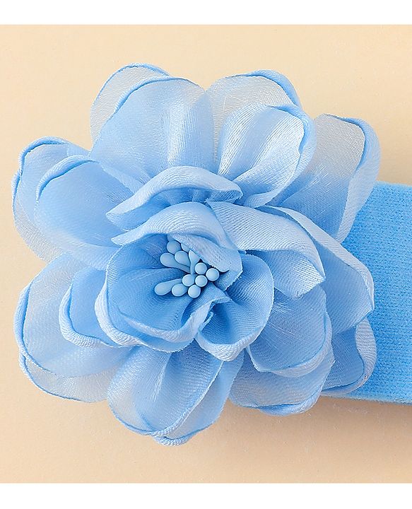Babyhug Headbands With Floral Applique Pack of 2 - Blue & Pink