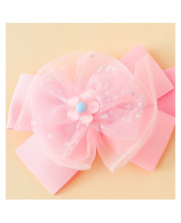 Babyhug Headbands With Floral & Bow Applique Pack of 2 - Pink