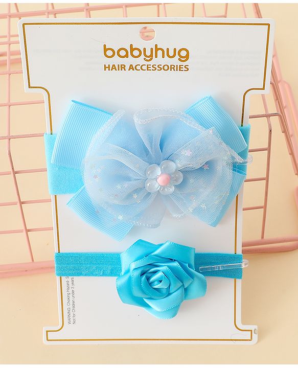Babyhug Headbands With Floral & Bow Applique Pack of 2 - Pink