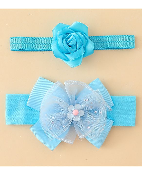 Babyhug Headbands With Floral & Bow Applique Pack of 2 - Pink