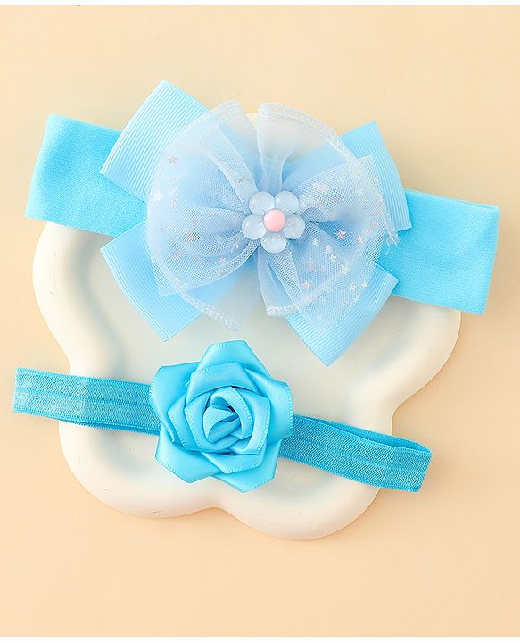 Babyhug Headbands With Floral & Bow Applique Pack of 2 - Pink