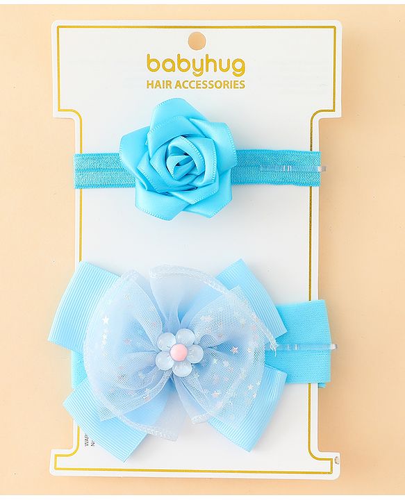 Babyhug Headbands With Floral & Bow Applique Pack of 2 - Pink