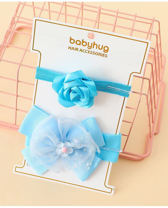 Babyhug Headbands With Floral & Bow Applique Pack of 2 - Pink