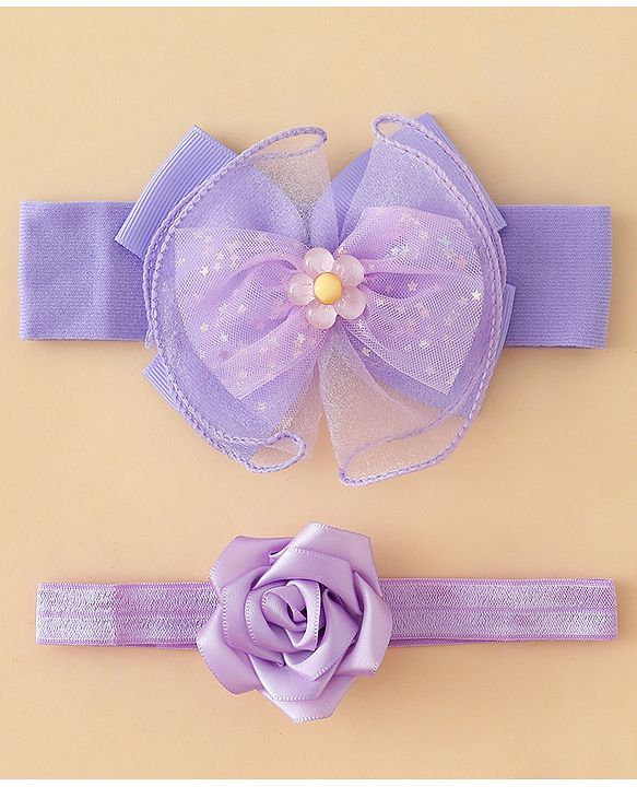 Babyhug Headbands With Floral & Bow Applique Pack of 2 - Pink