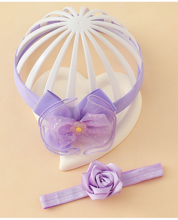 Babyhug Headbands With Floral & Bow Applique Pack of 2 - Pink