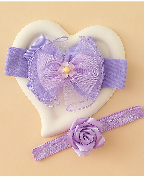 Babyhug Headbands With Floral & Bow Applique Pack of 2 - Pink