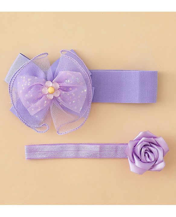 Babyhug Headbands With Floral & Bow Applique Pack of 2 - Pink