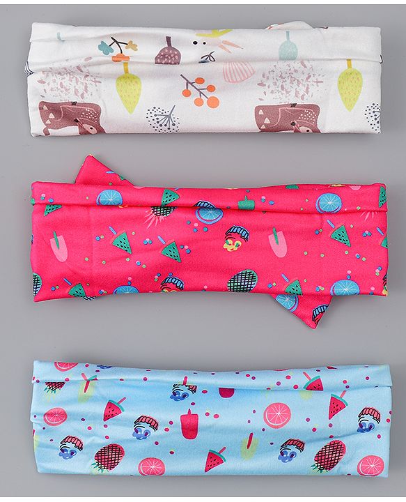 Babyhug Headbands With Bow Applique Pack of 3 - Multicolor