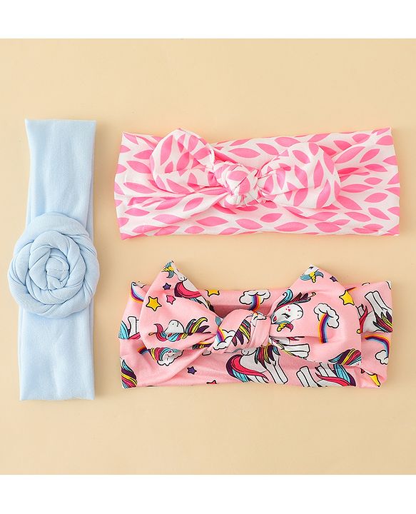 Babyhug Headbands With Bow & Floral Applique Pack of 3 - Multicolor