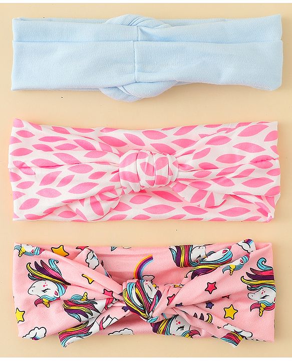 Babyhug Headbands With Bow & Floral Applique Pack of 3 - Multicolor