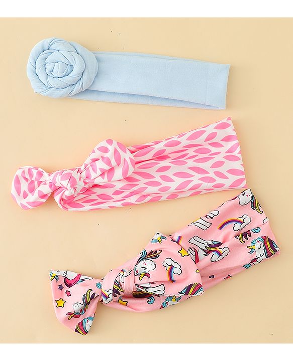 Babyhug Headbands With Bow & Floral Applique Pack of 3 - Multicolor