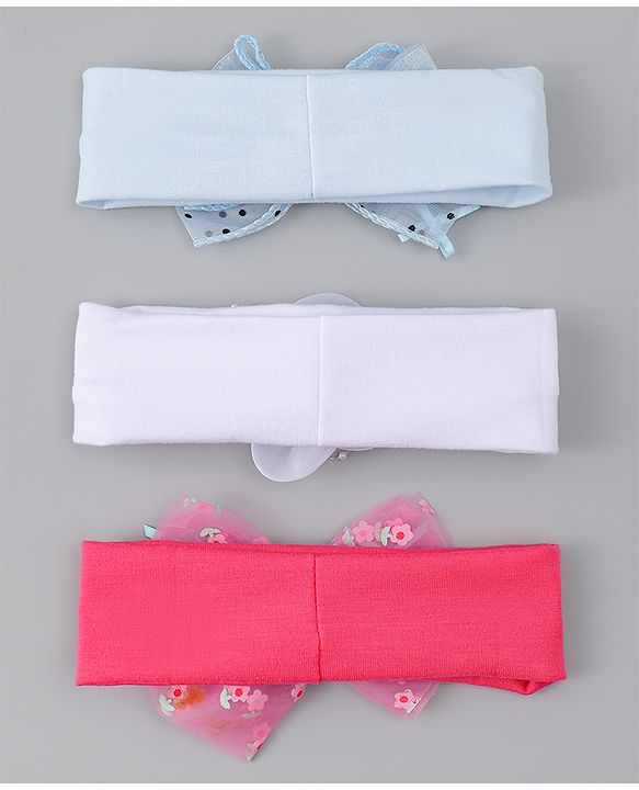 Babyhug Headbands With Bow & Floral Applique Pack of 3 - Multicolor