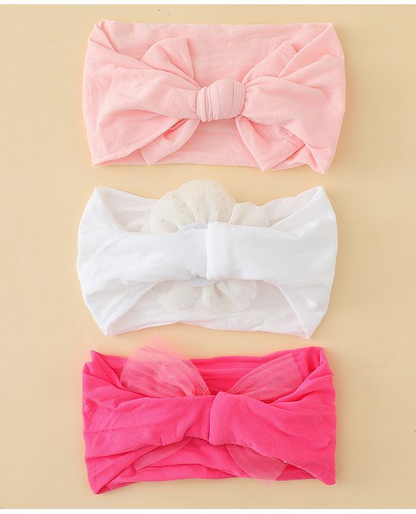 Babyhug Headbands With Bow & Floral Applique Pack of 3 - Multicolor