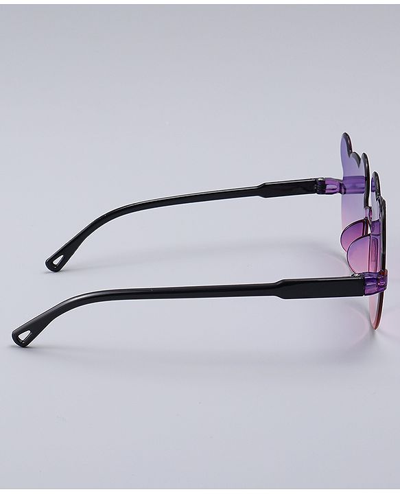 Babyhug Headband with Floral Applique  & Sunglasses Combo Set- Pink & Purple
