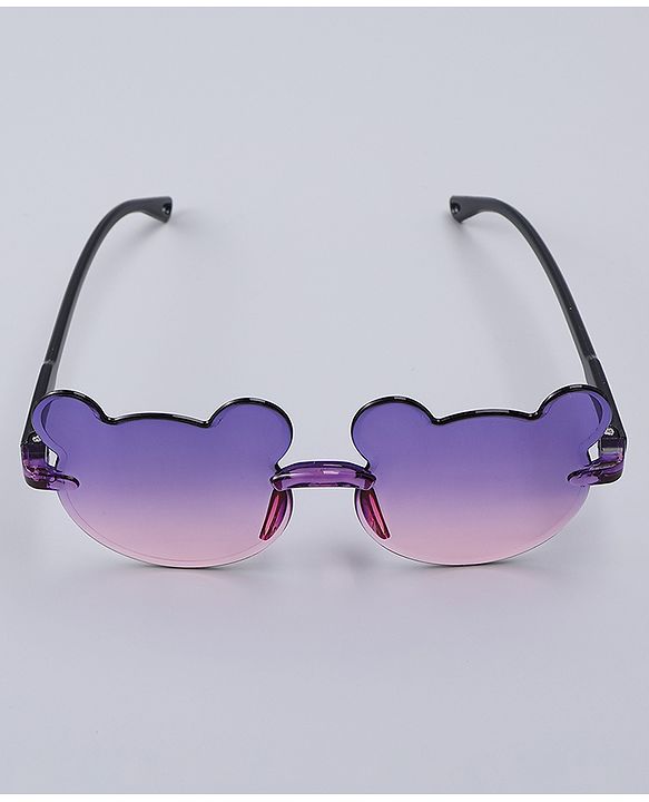 Babyhug Headband with Floral Applique  & Sunglasses Combo Set- Pink & Purple