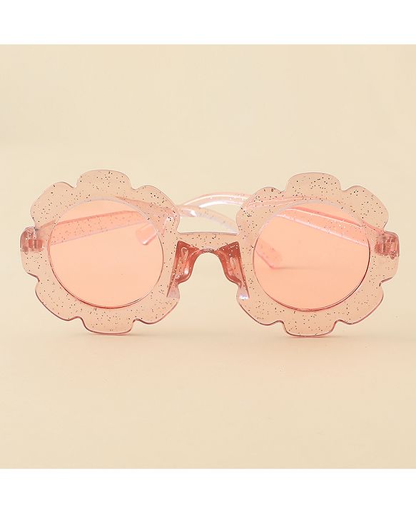 Babyhug Free Size Headband & Sunglasses Combo Set with Floral Applique - Pink & Peach