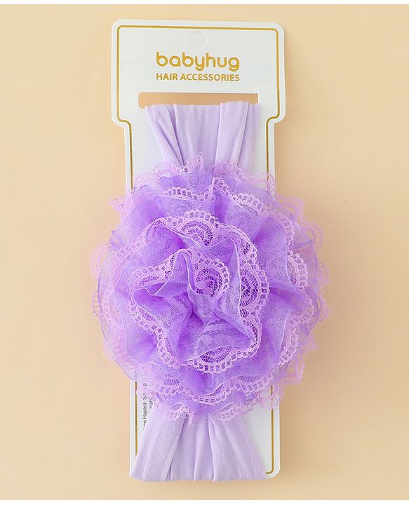 Babyhug Headband With Floral  Applique - Purple