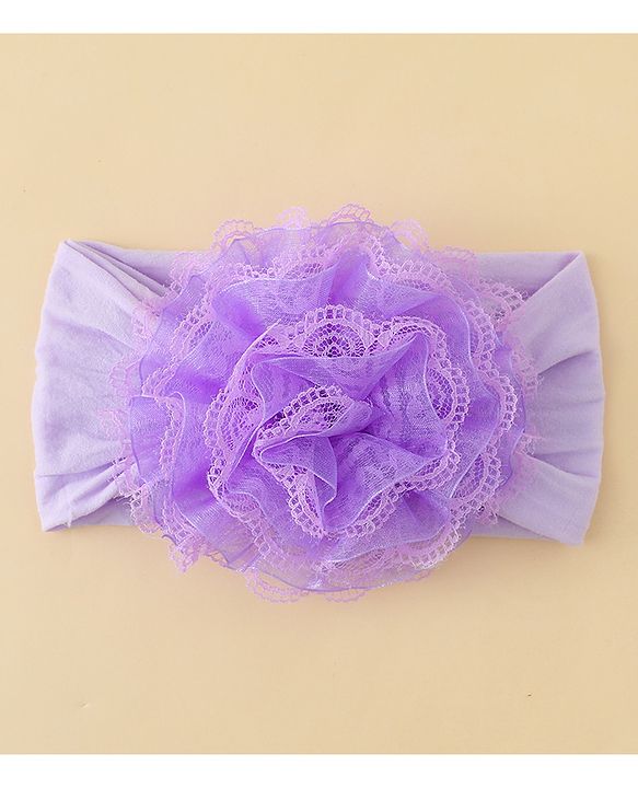 Babyhug Headband With Floral  Applique - Purple