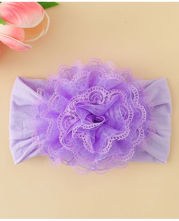 Babyhug Headband With Floral  Applique - Purple